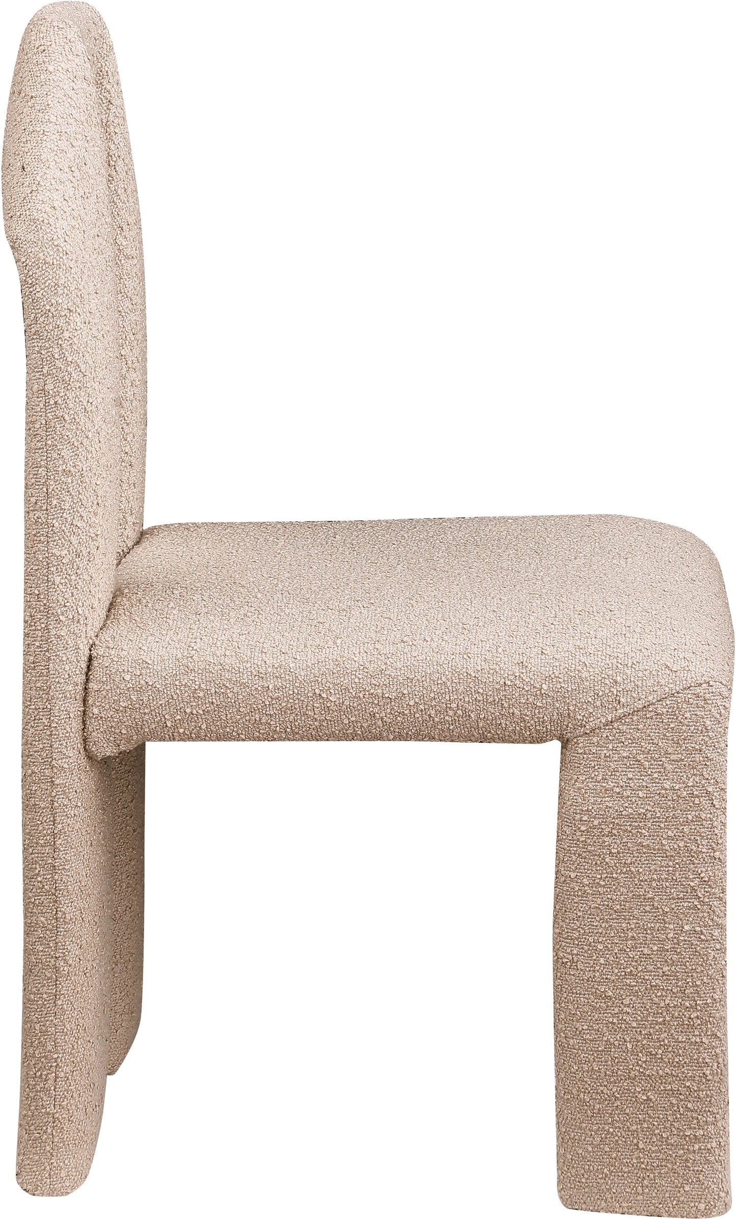 sei beige boucle fabric dining chair