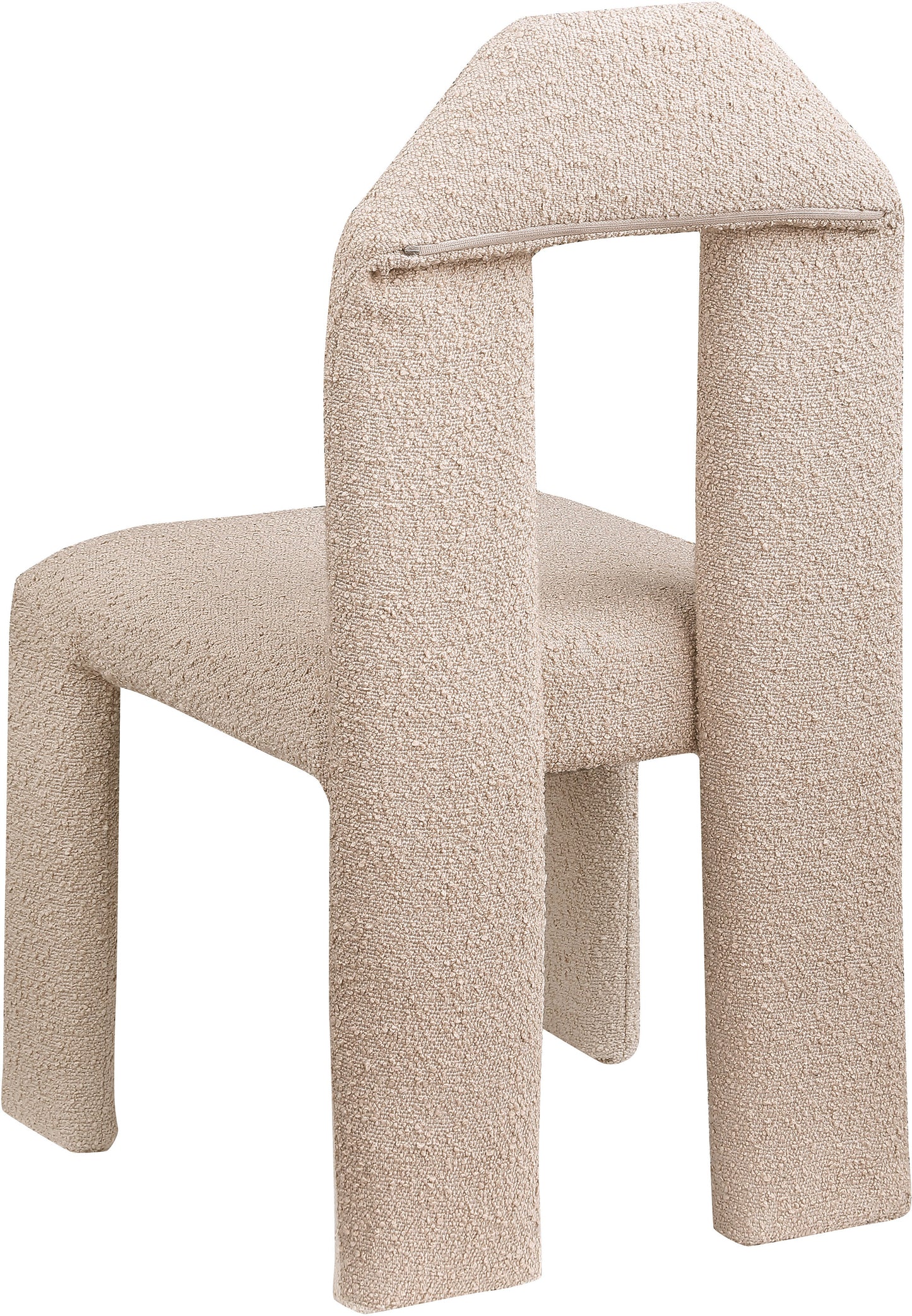 sei beige boucle fabric dining chair