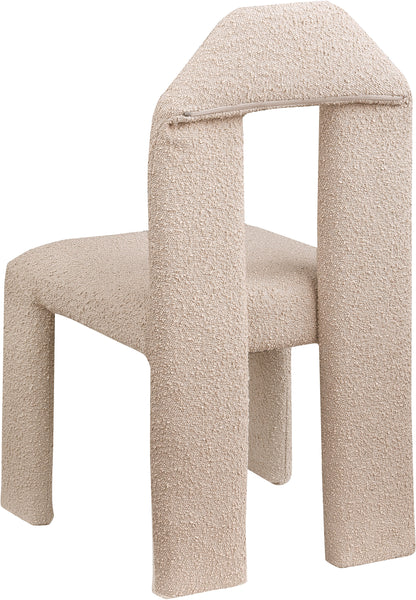 Sei Beige Boucle Fabric Dining Chair