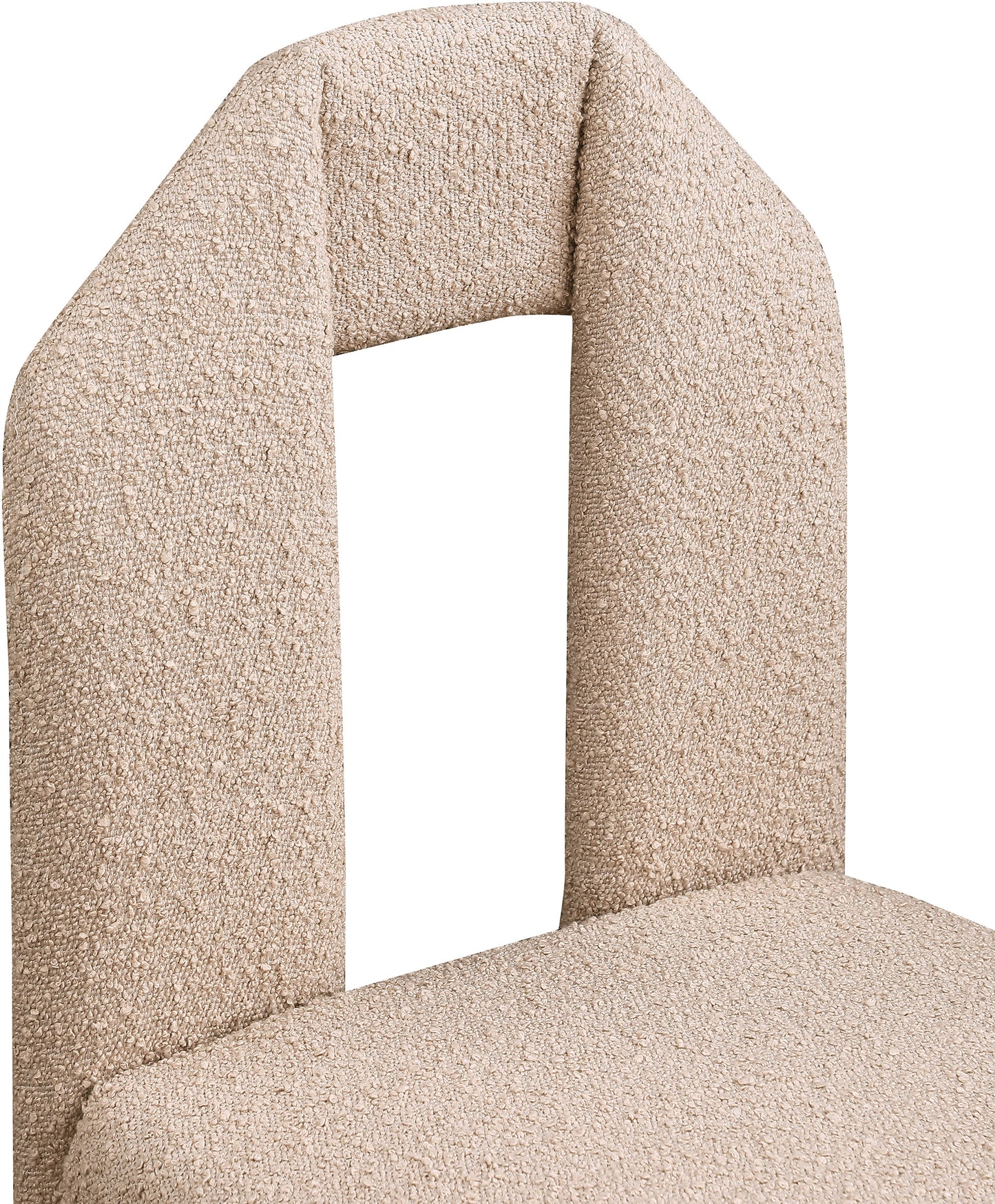 sei beige boucle fabric dining chair