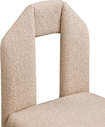 Sei Beige Boucle Fabric Dining Chair