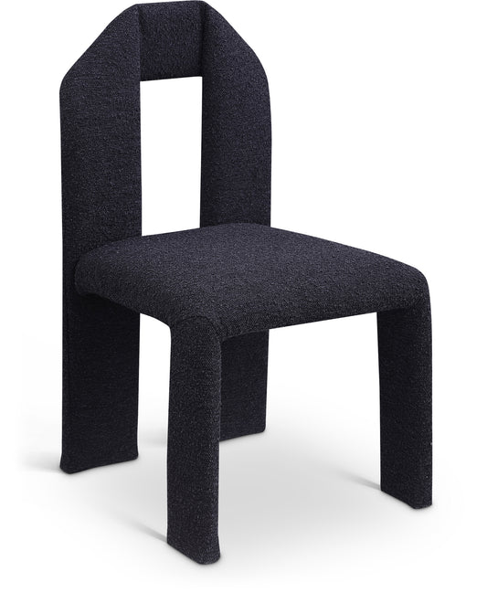 Sei Black Boucle Fabric Dining Chair