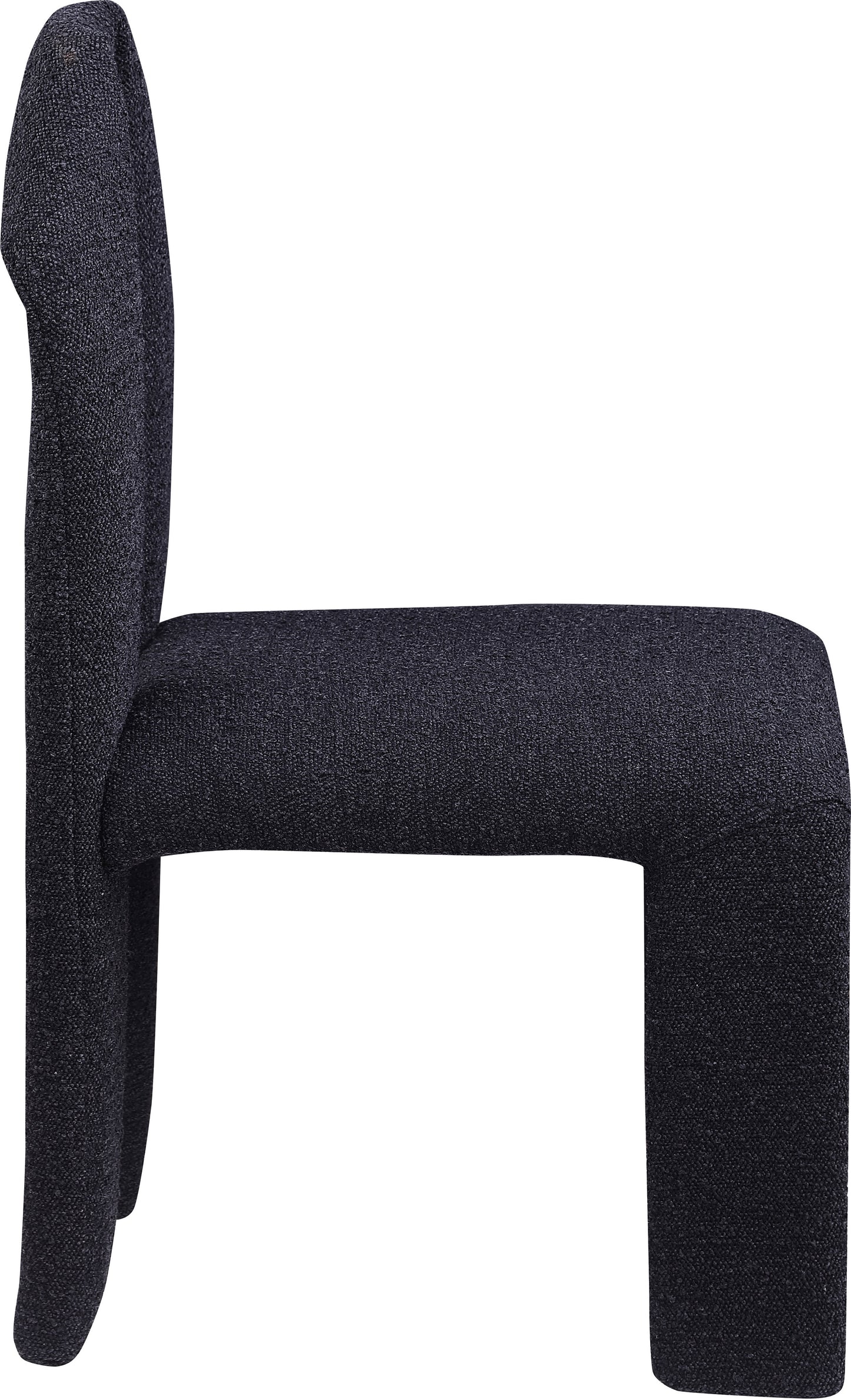 sei black boucle fabric dining chair