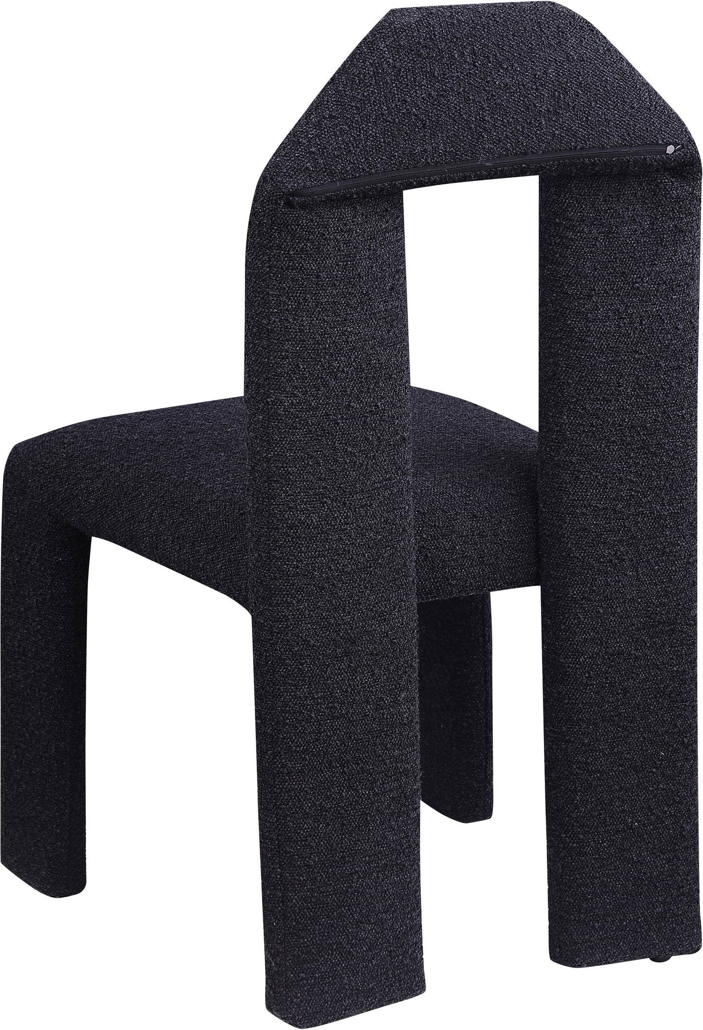 sei black boucle fabric dining chair