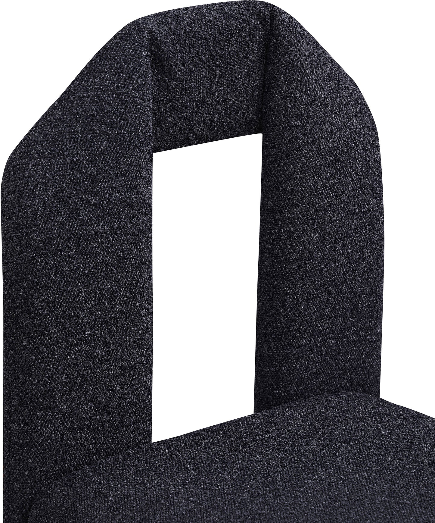 sei black boucle fabric dining chair