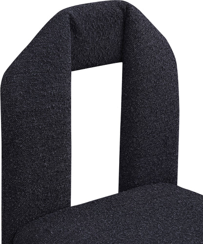 Sei Black Boucle Fabric Dining Chair