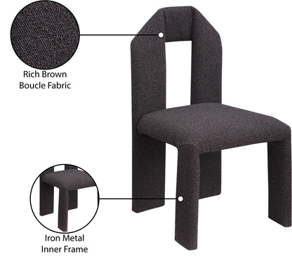 Sei Brown Boucle Fabric Dining Chair