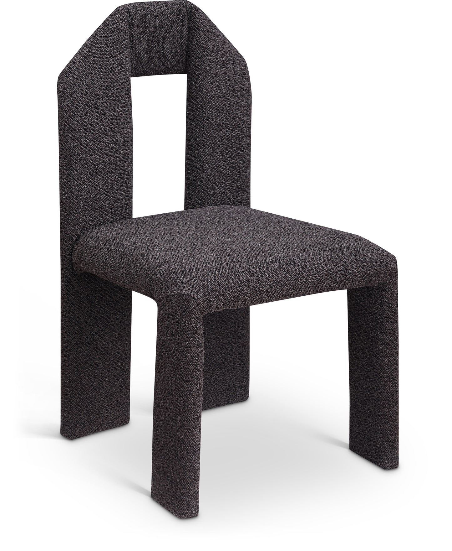 sei brown boucle fabric dining chair