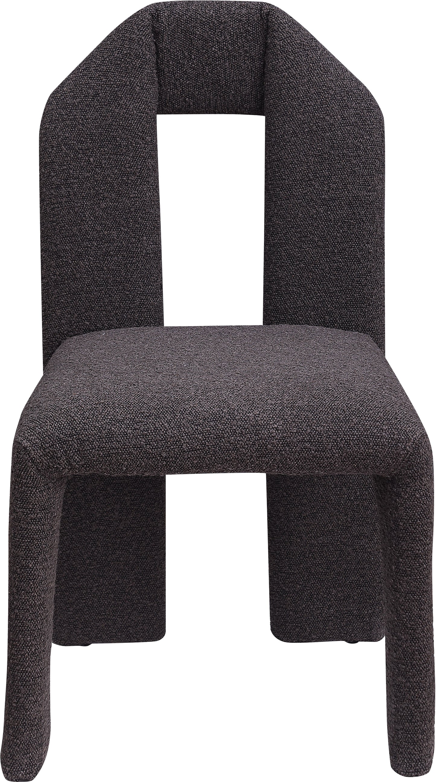 sei brown boucle fabric dining chair