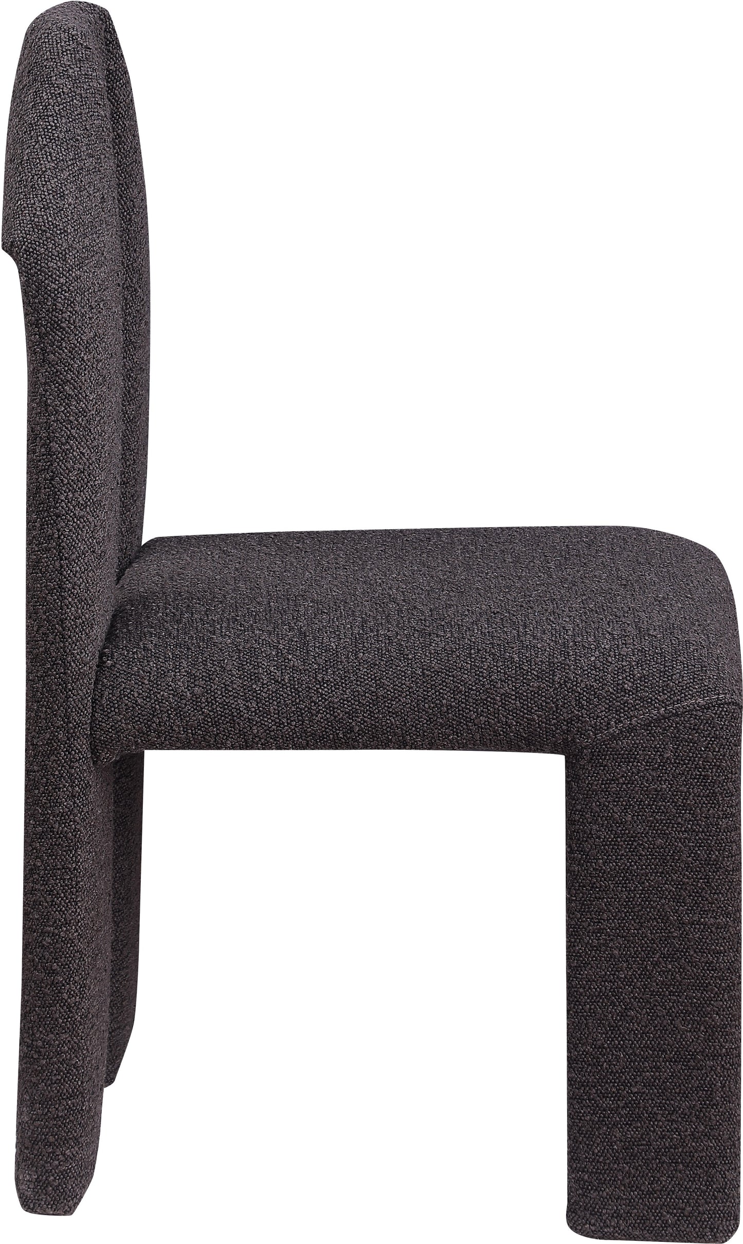 sei brown boucle fabric dining chair