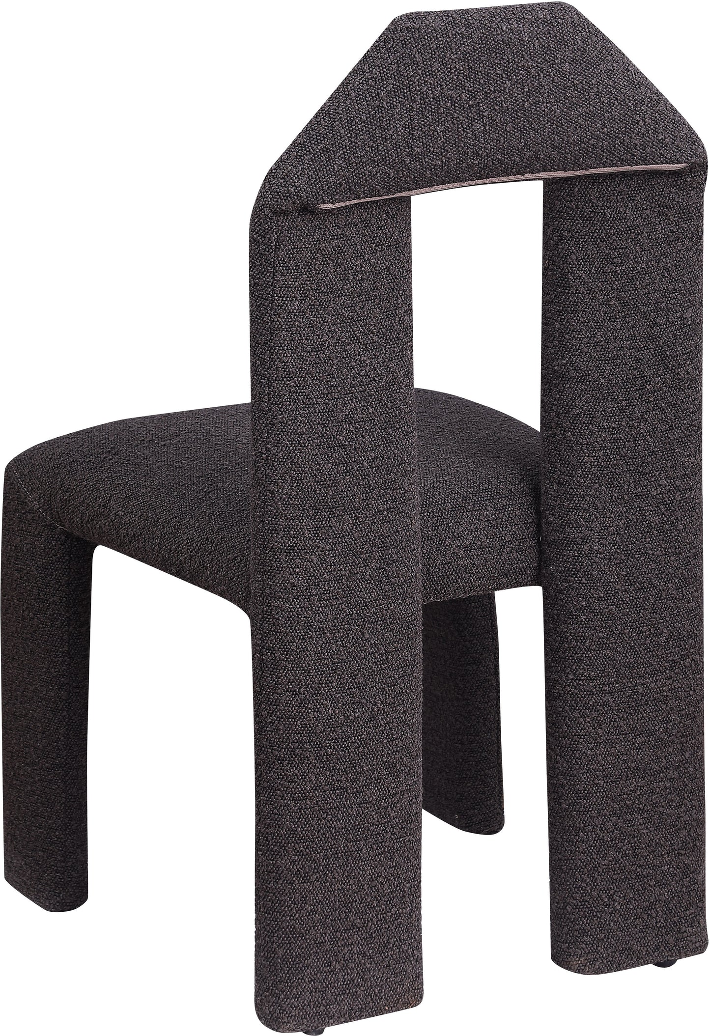 sei brown boucle fabric dining chair