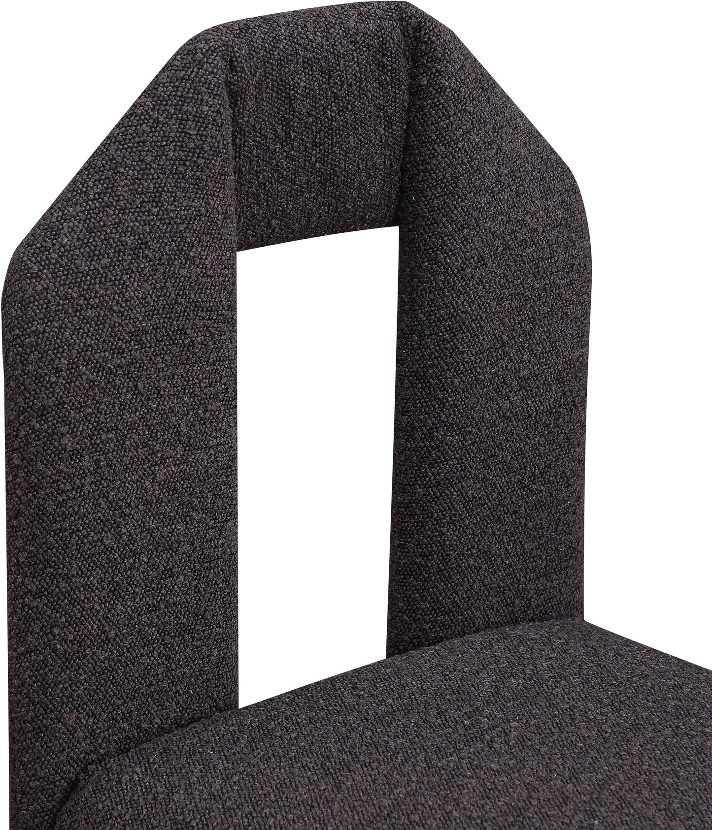 sei brown boucle fabric dining chair