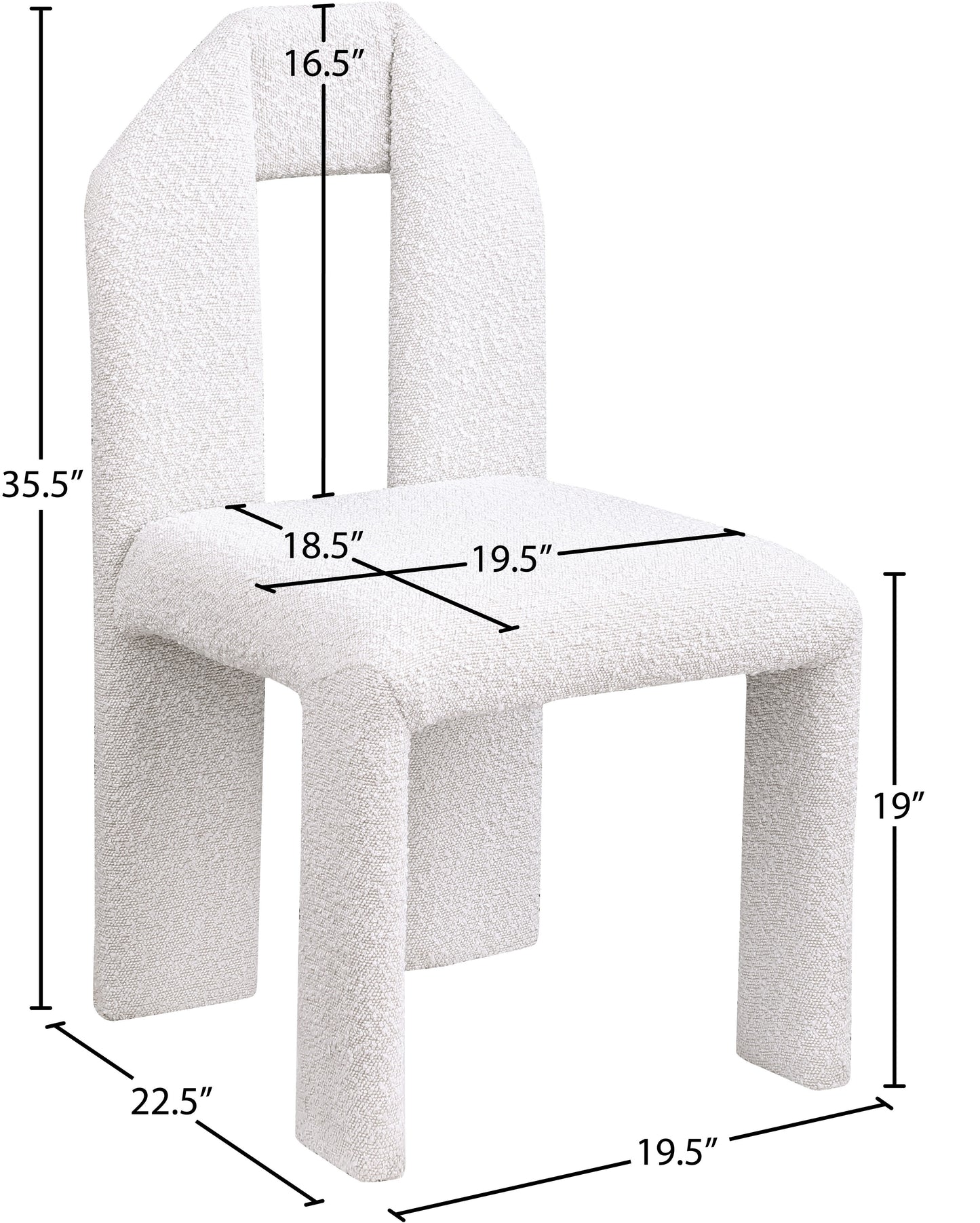 sei cream boucle fabric dining chair