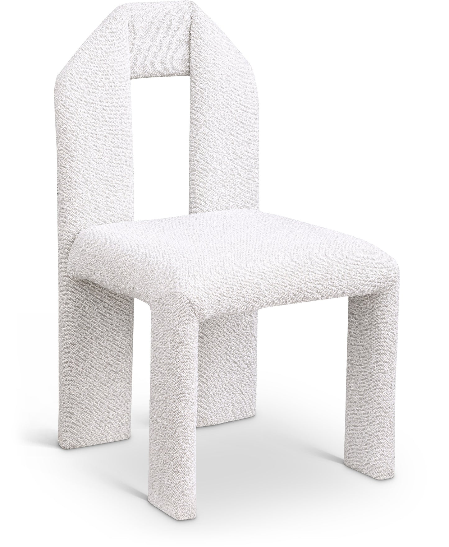 sei cream boucle fabric dining chair