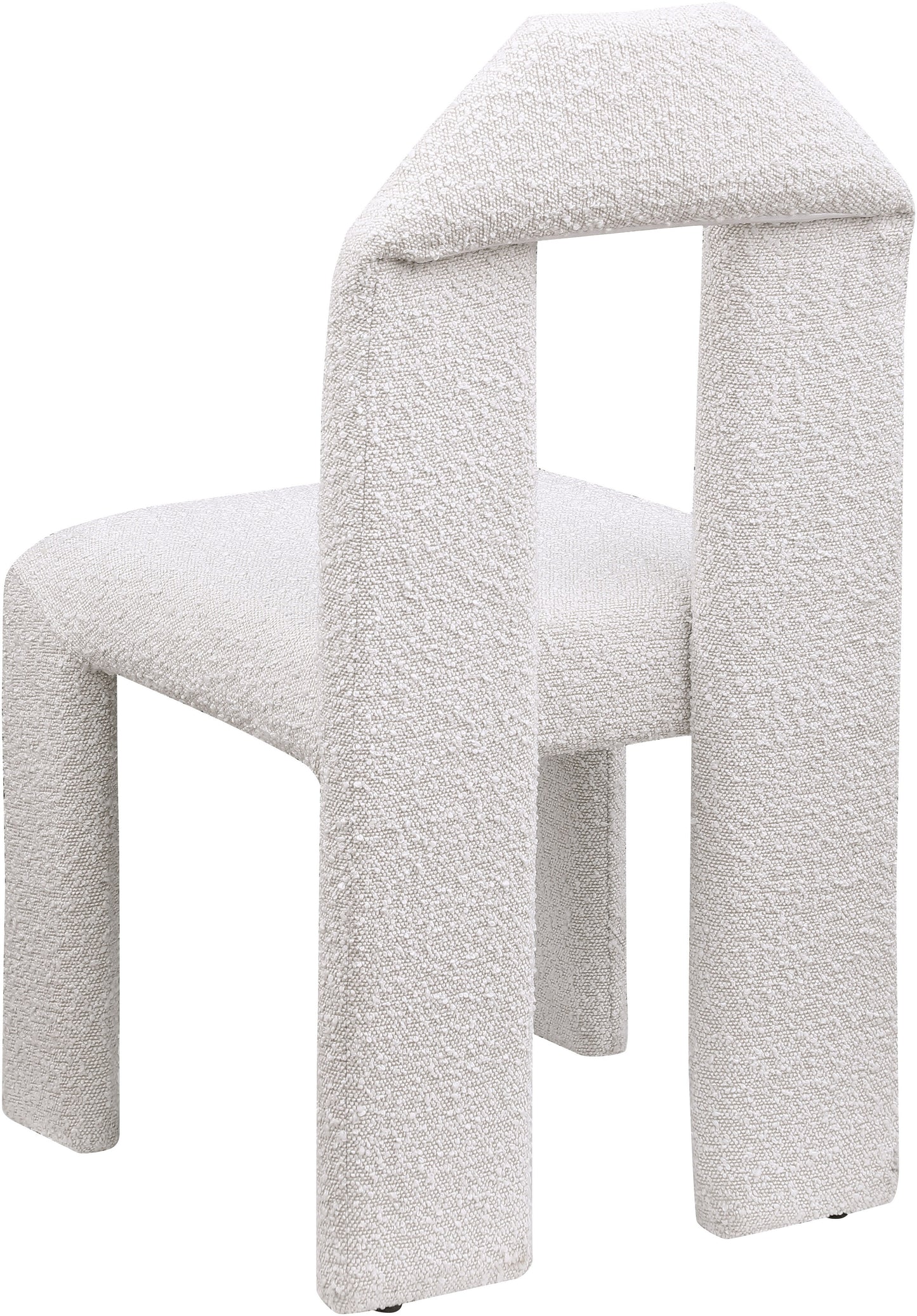 sei cream boucle fabric dining chair