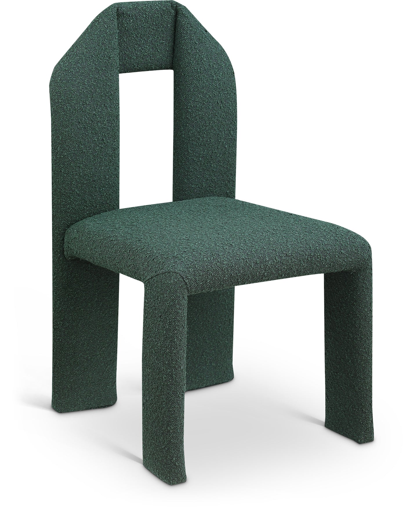 sei green boucle fabric dining chair