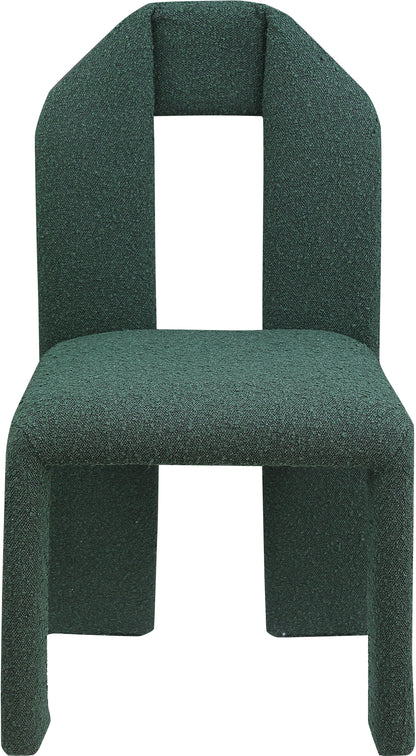 Sei Green Boucle Fabric Dining Chair