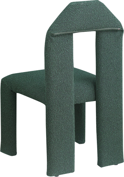 Sei Green Boucle Fabric Dining Chair