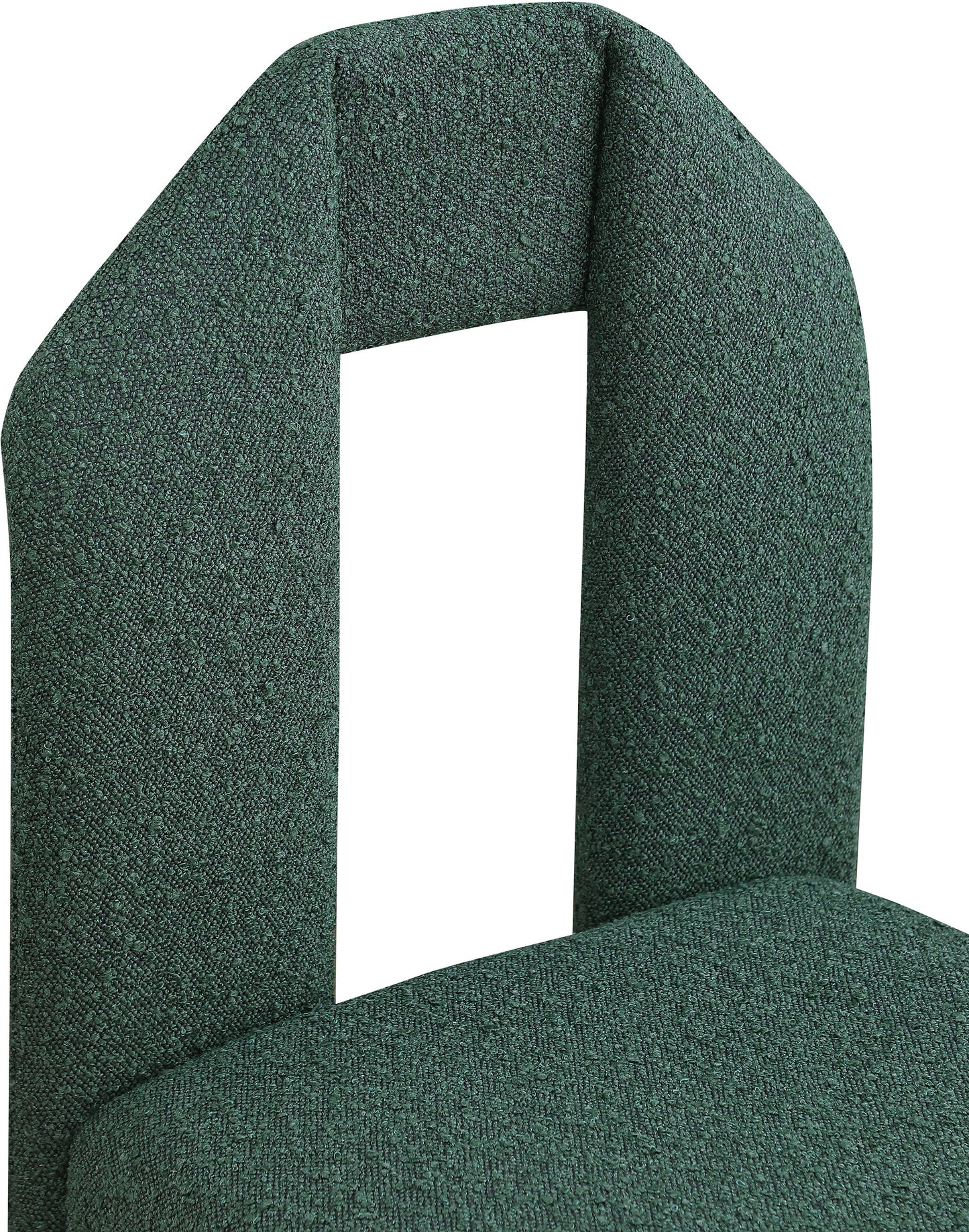 sei green boucle fabric dining chair