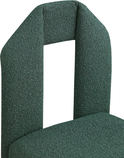 Sei Green Boucle Fabric Dining Chair