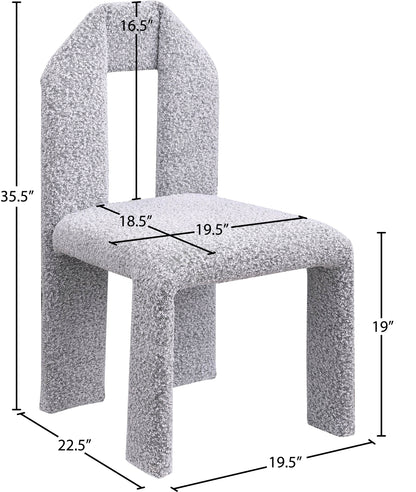 Sei Grey Boucle Fabric Dining Chair