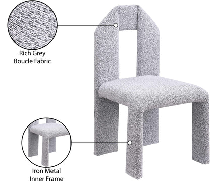 Sei Grey Boucle Fabric Dining Chair