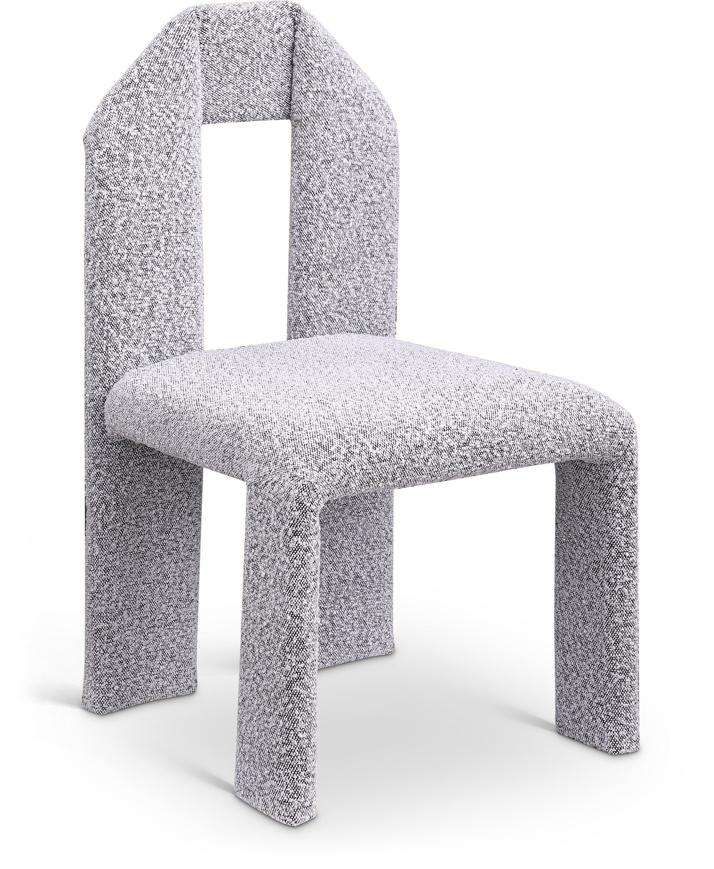 sei grey boucle fabric dining chair