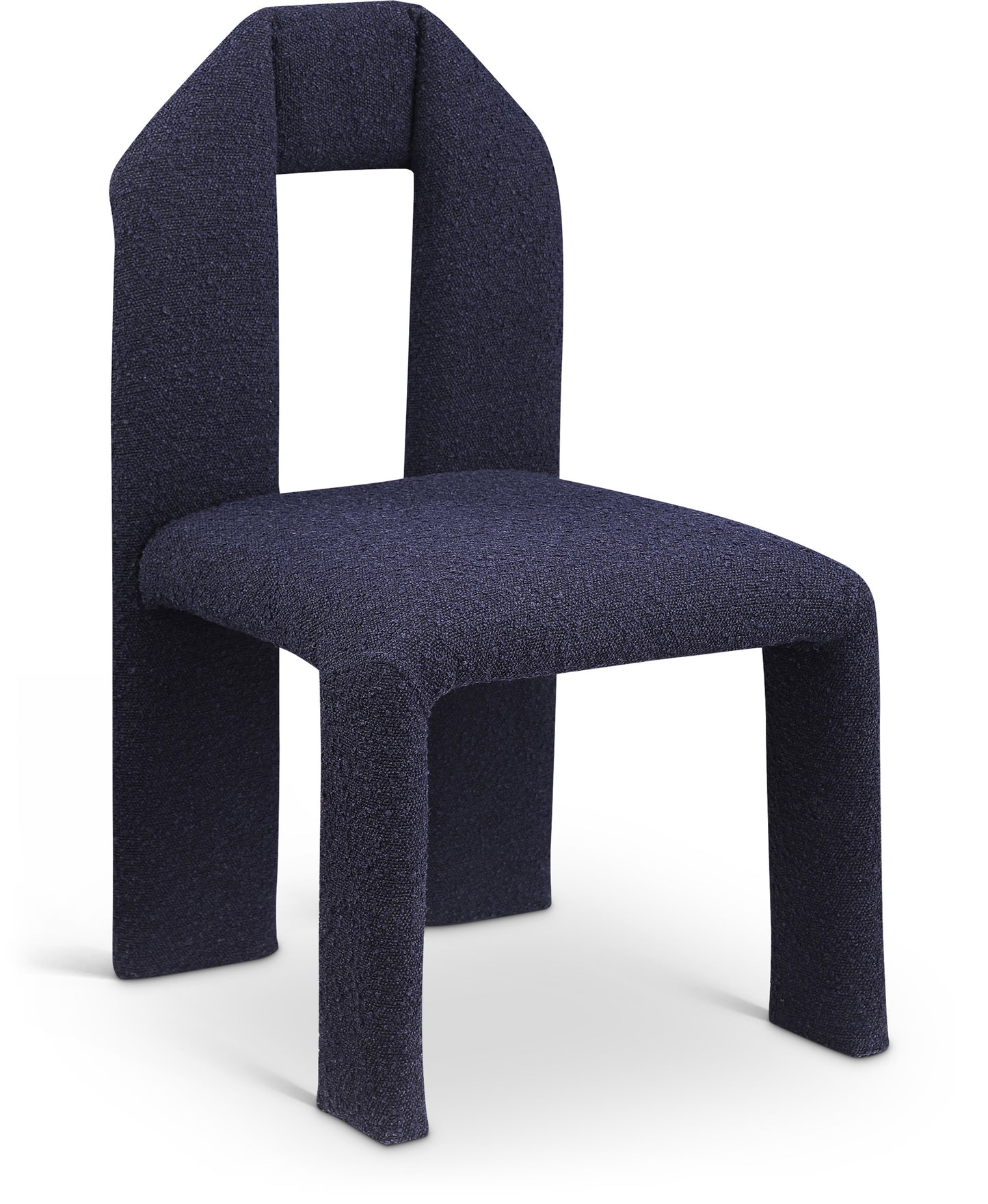 sei navy boucle fabric dining chair