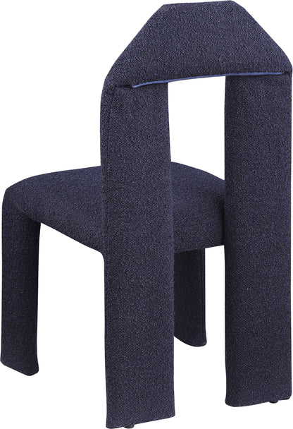 Sei Navy Boucle Fabric Dining Chair