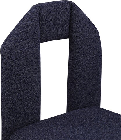 Sei Navy Boucle Fabric Dining Chair