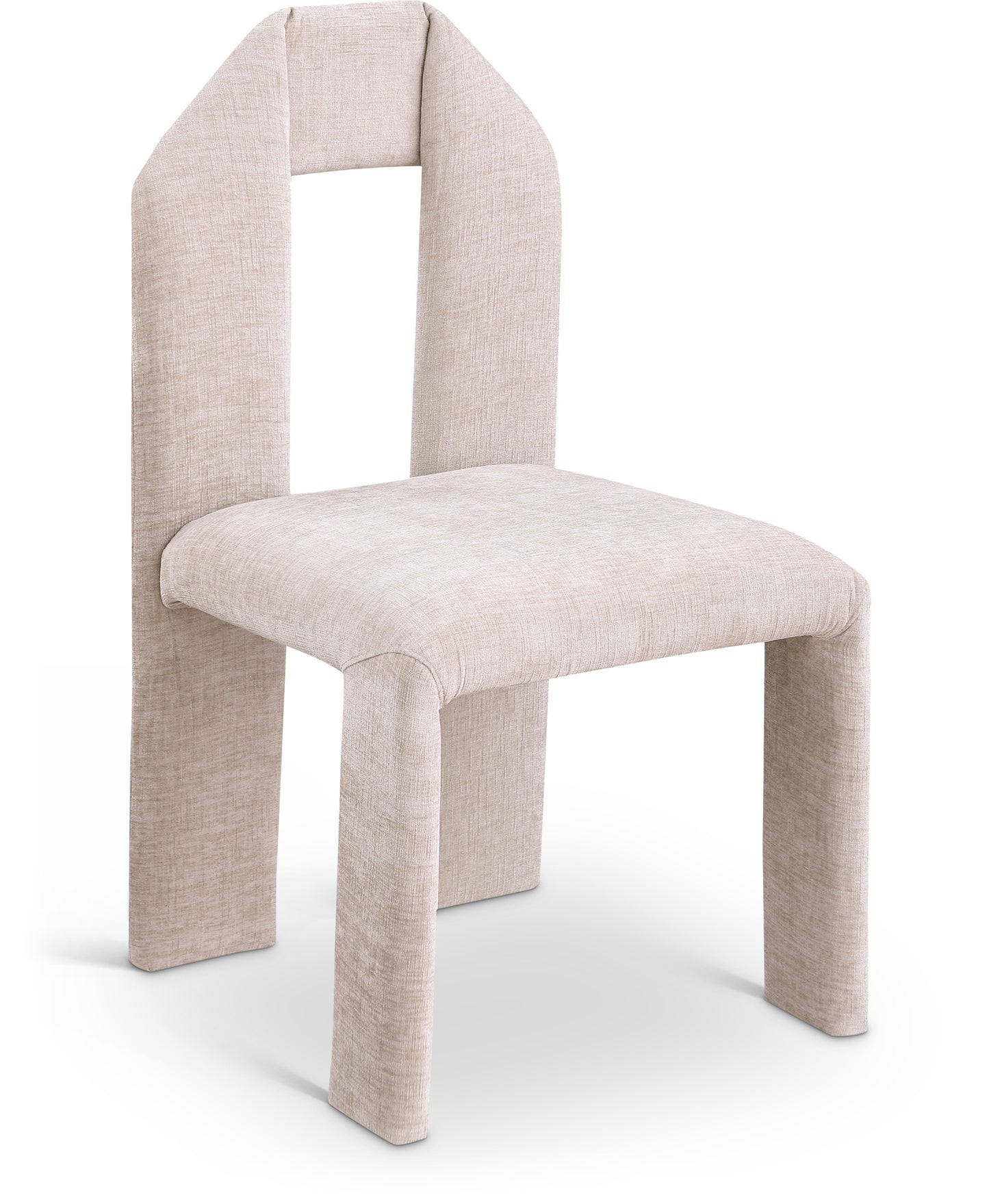 sei beige chenille fabric dining chair