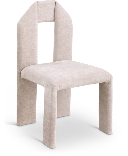 Sei Beige Chenille Fabric Dining Chair