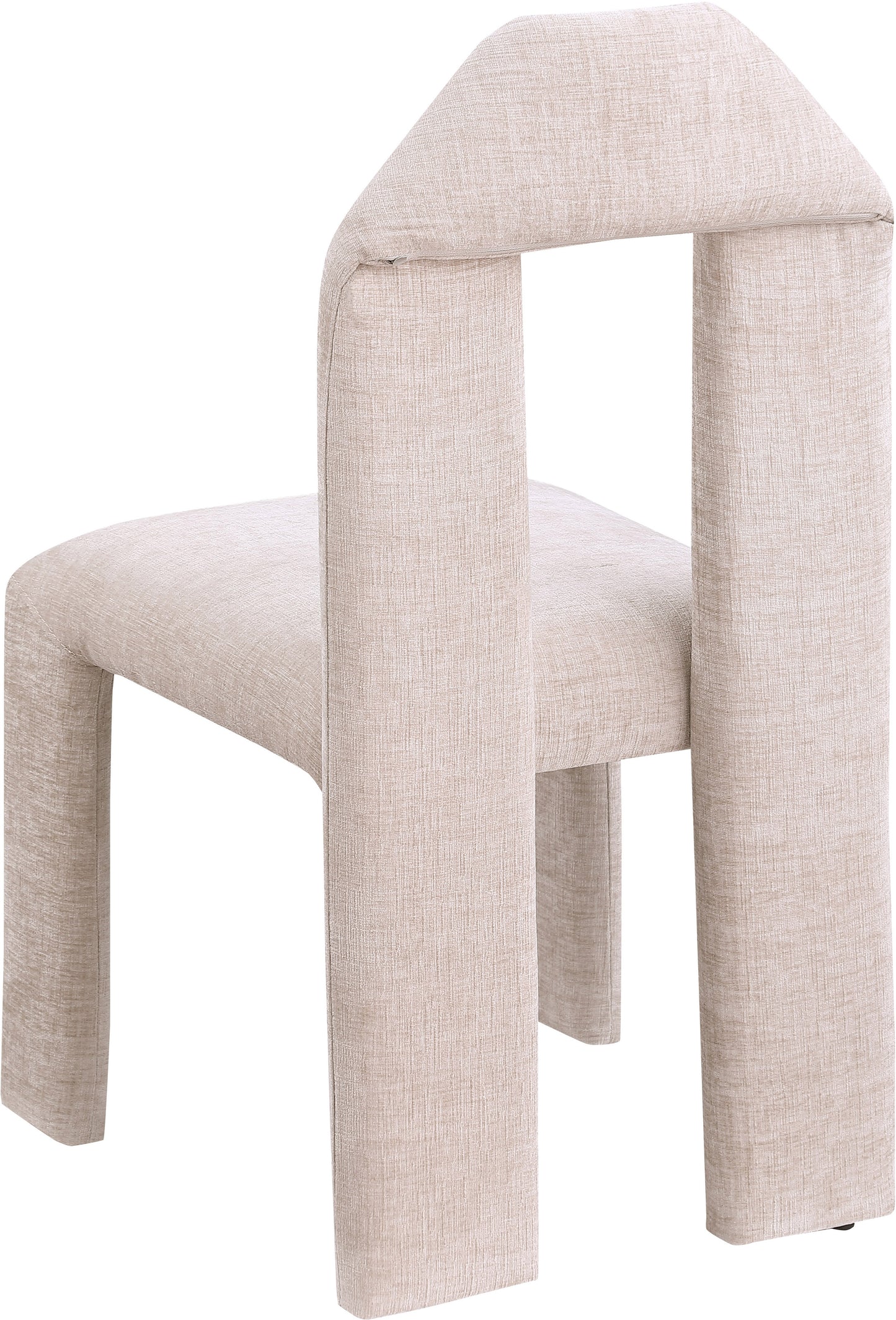 sei beige chenille fabric dining chair