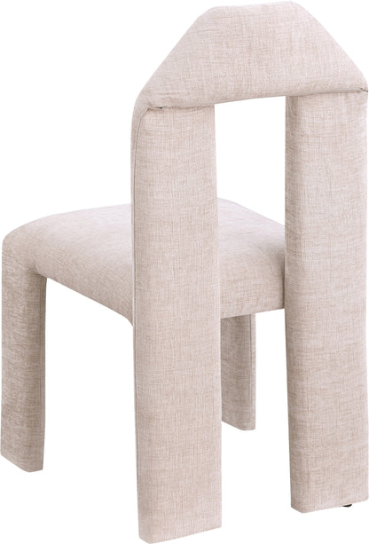 Sei Beige Chenille Fabric Dining Chair