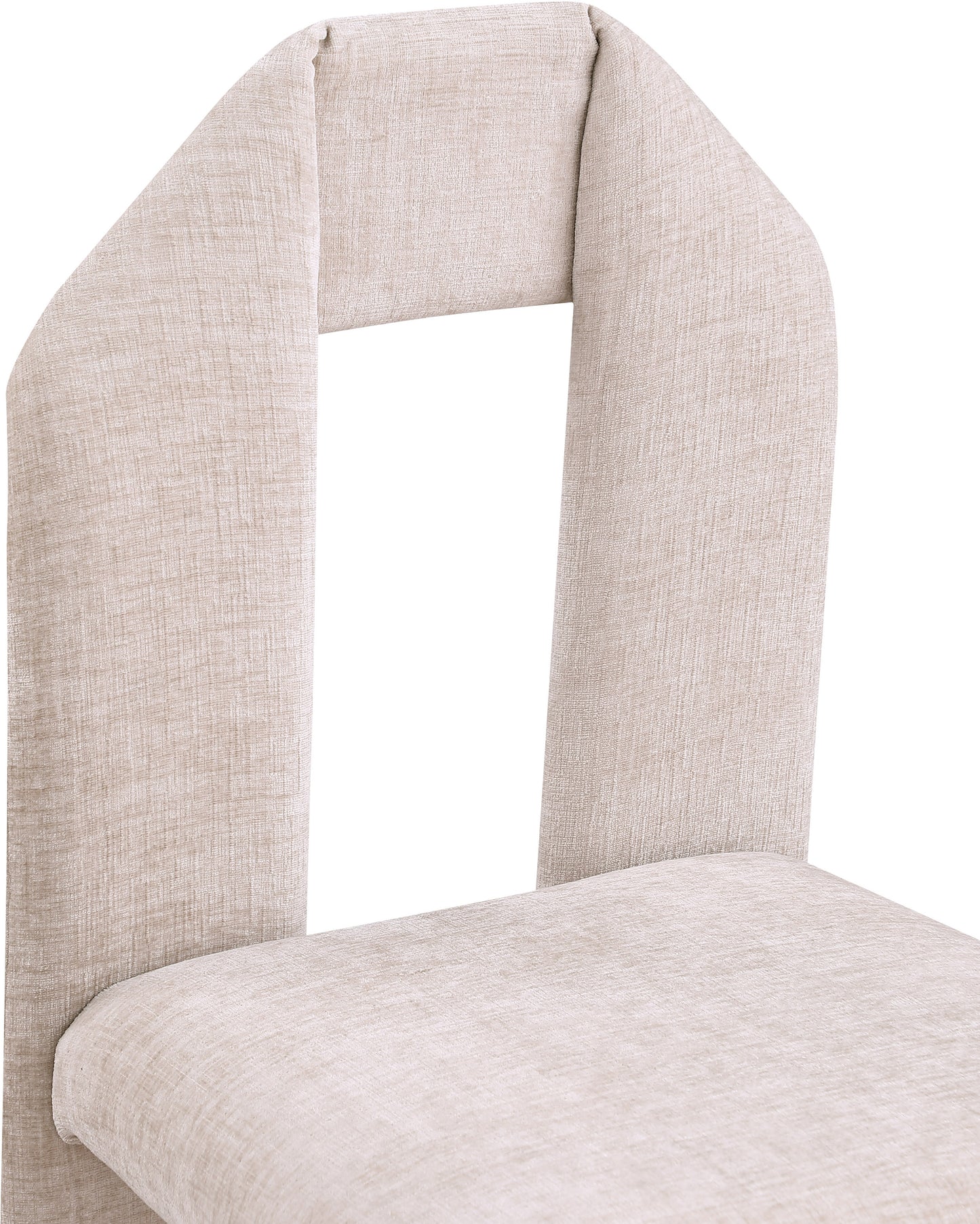 sei beige chenille fabric dining chair