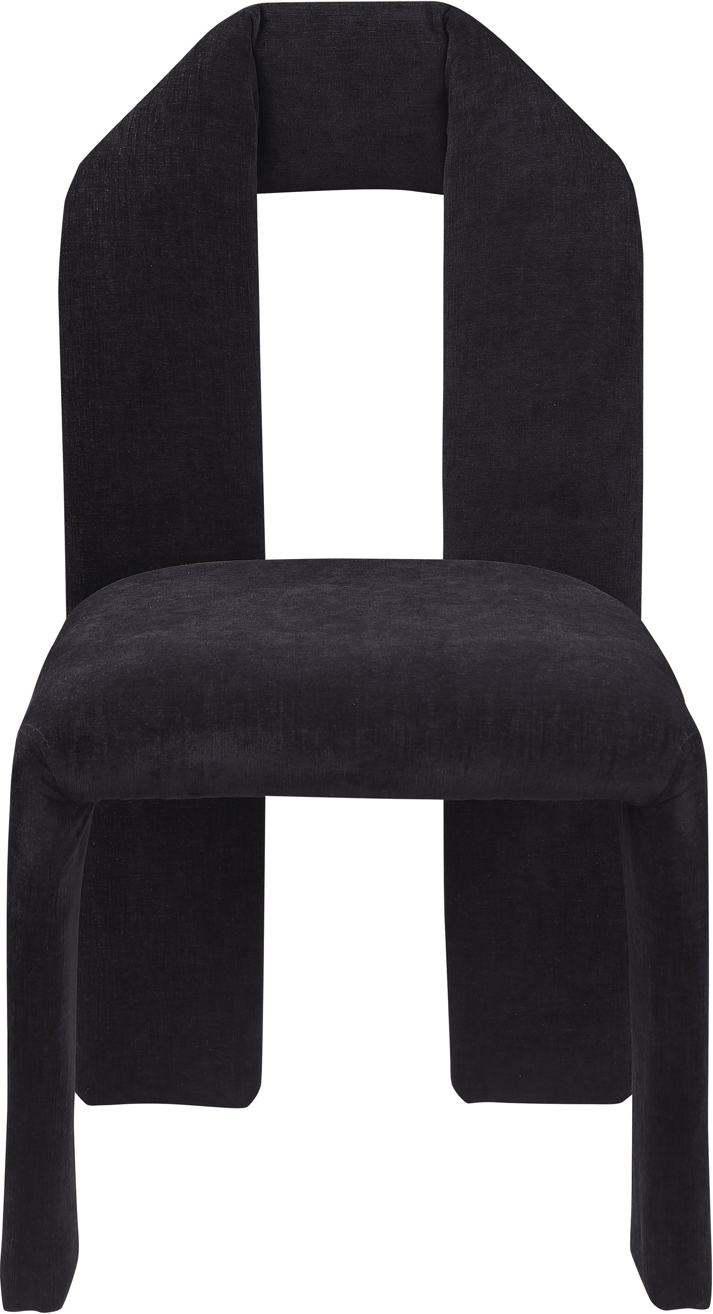 sei black chenille fabric dining chair