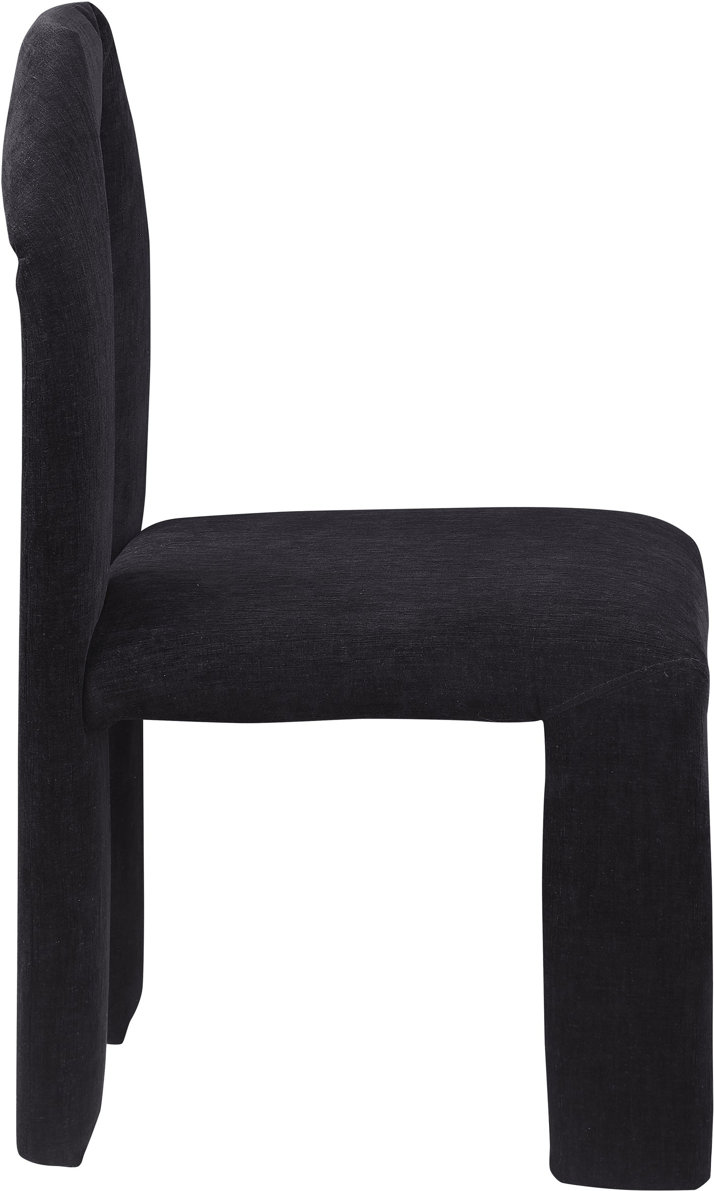 sei black chenille fabric dining chair