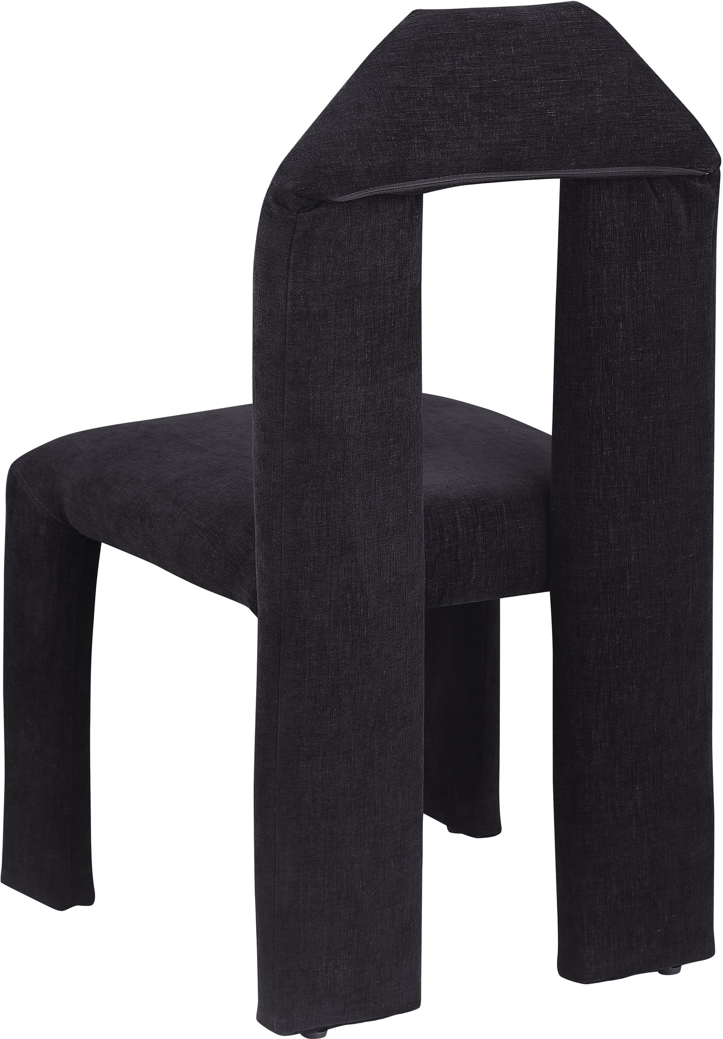 sei black chenille fabric dining chair