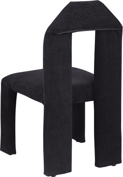 Sei Black Chenille Fabric Dining Chair