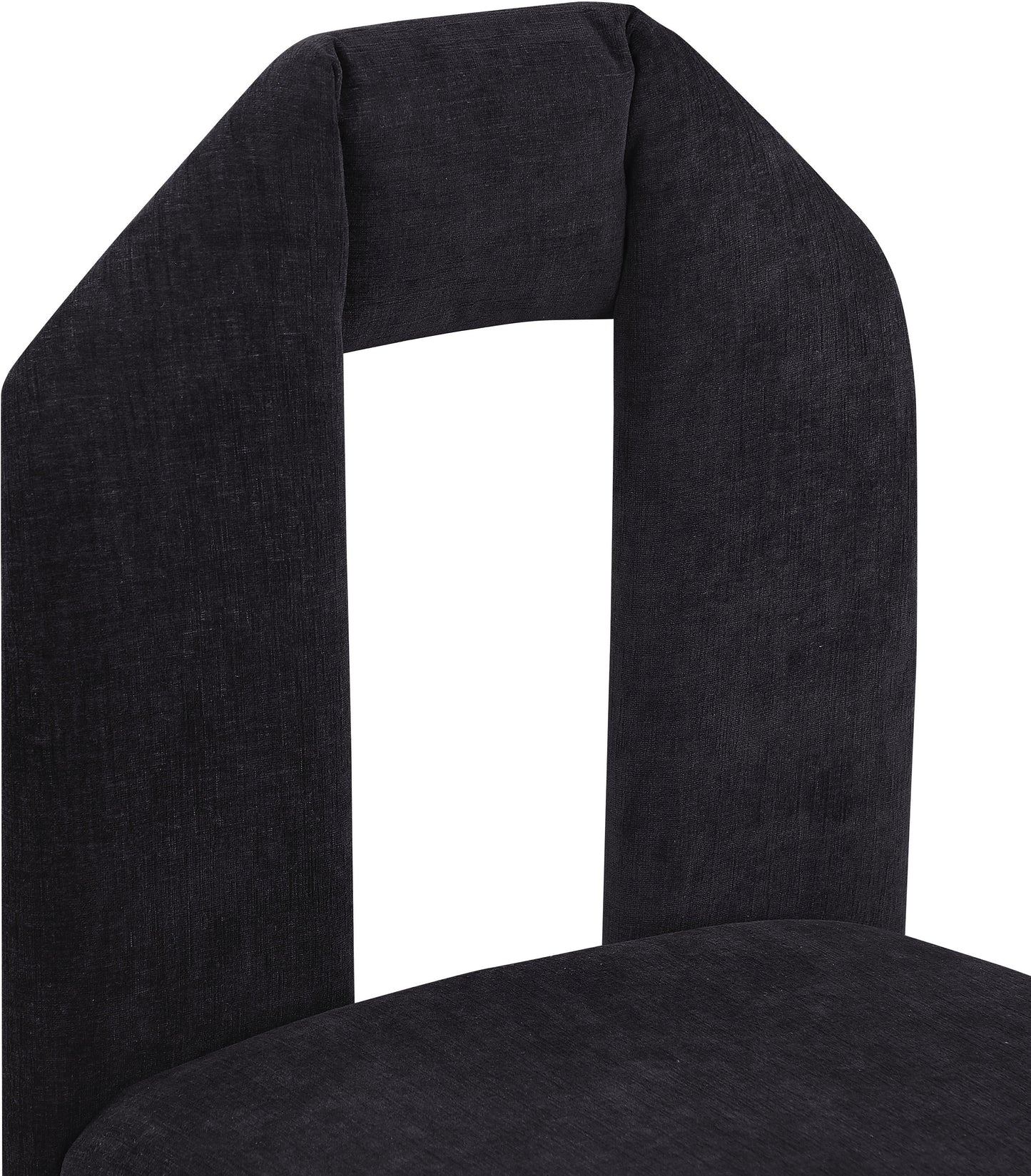 sei black chenille fabric dining chair