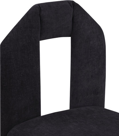 Sei Black Chenille Fabric Dining Chair