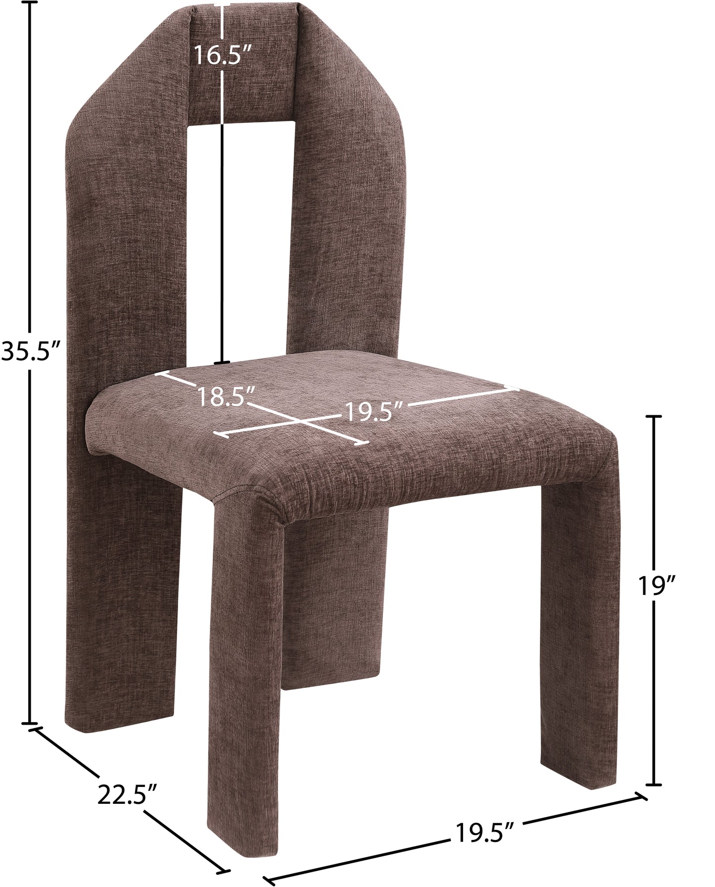 sei brown chenille fabric dining chair