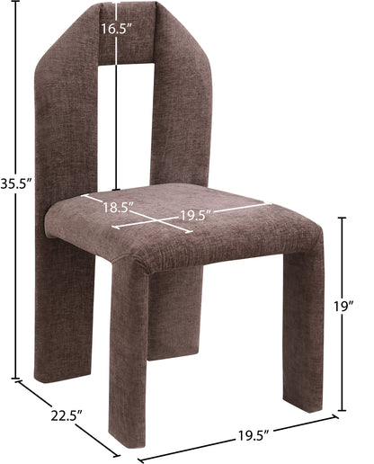 Sei Brown Chenille Fabric Dining Chair