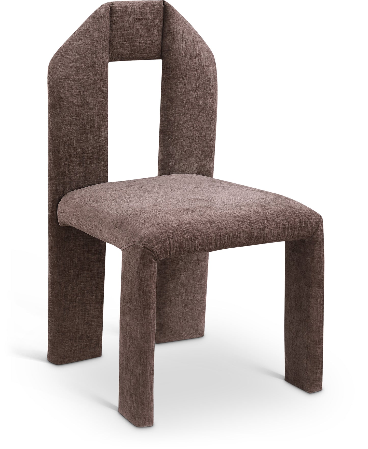 sei brown chenille fabric dining chair