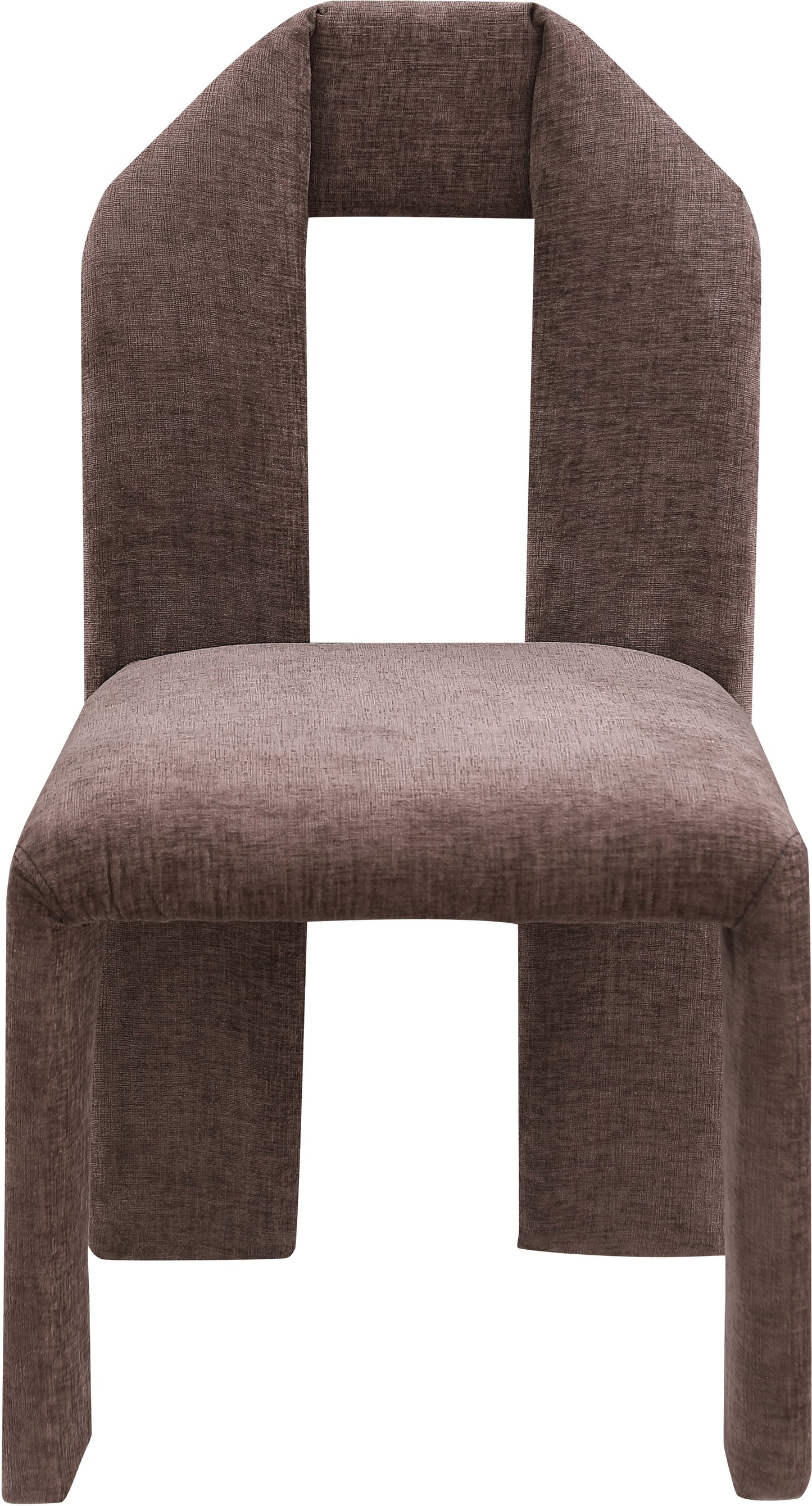 sei brown chenille fabric dining chair