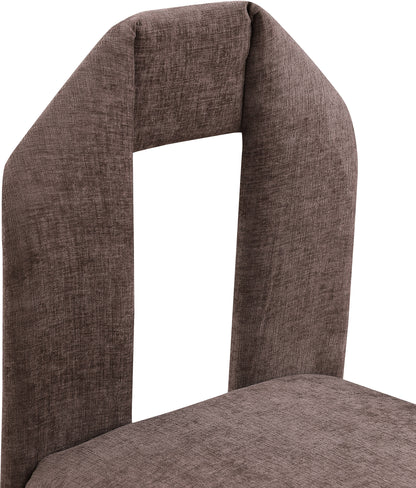 Sei Brown Chenille Fabric Dining Chair