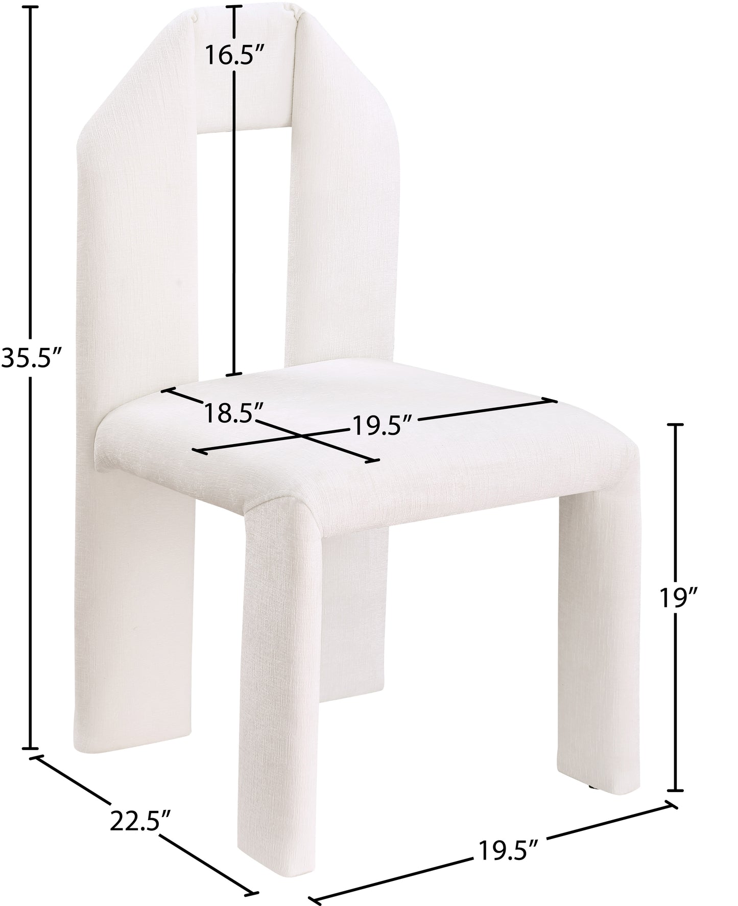 sei cream chenille fabric dining chair