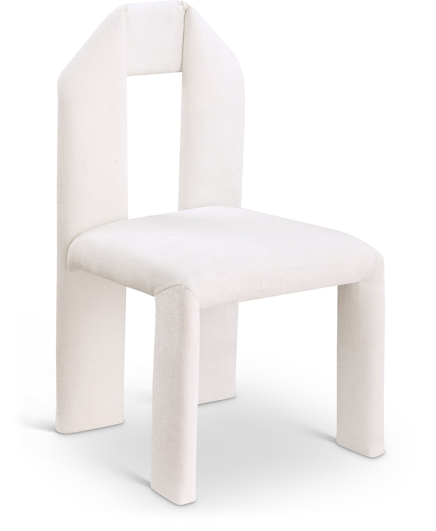 sei cream chenille fabric dining chair