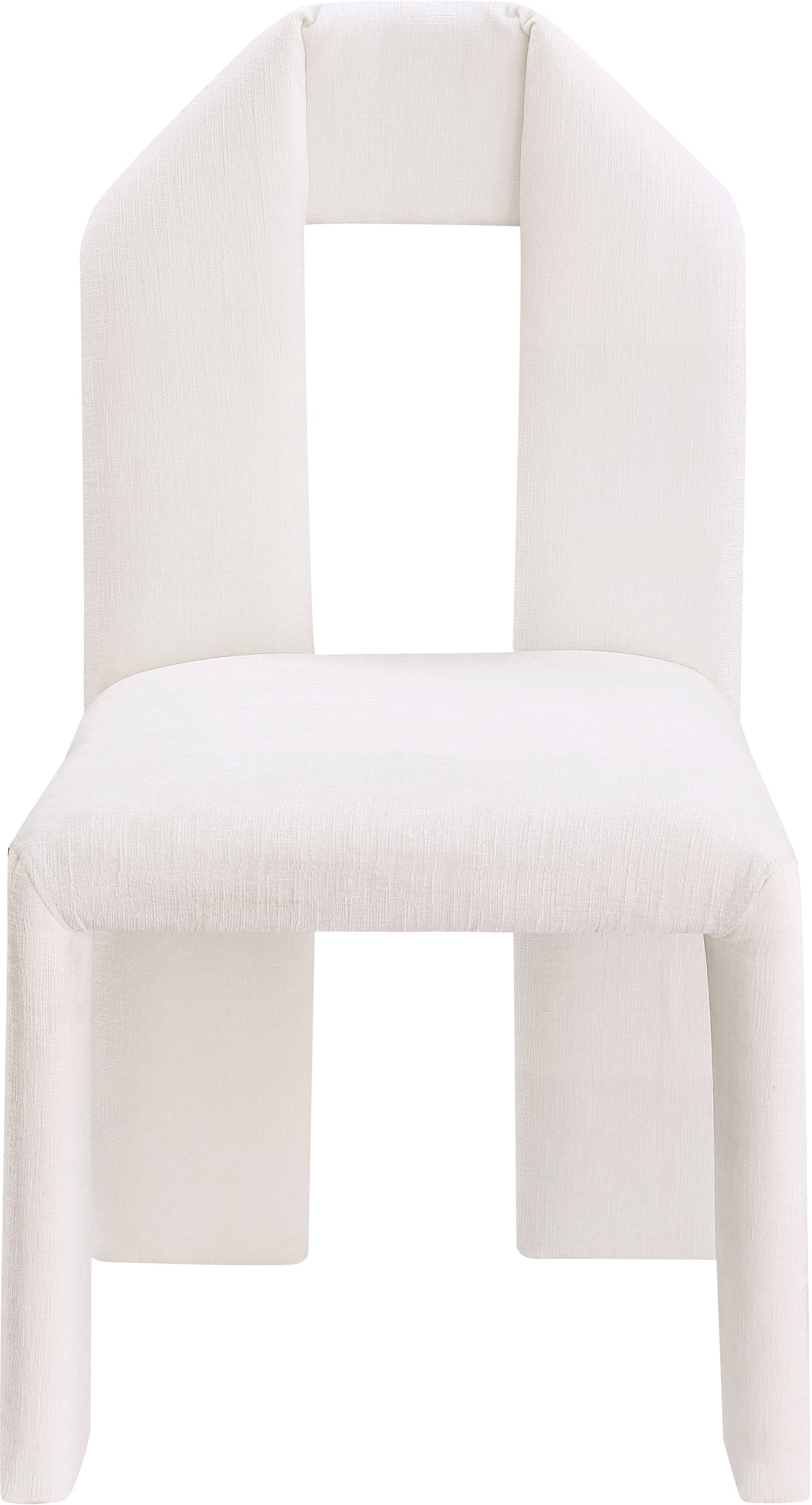 sei cream chenille fabric dining chair