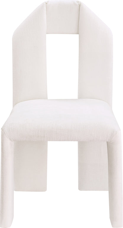 Sei Cream Chenille Fabric Dining Chair